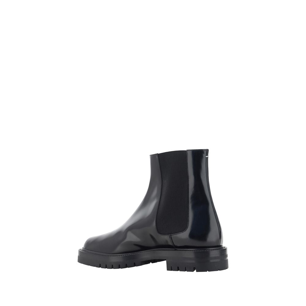 Margiela Black Calf Leather Bos Taurus Chelsea Boots